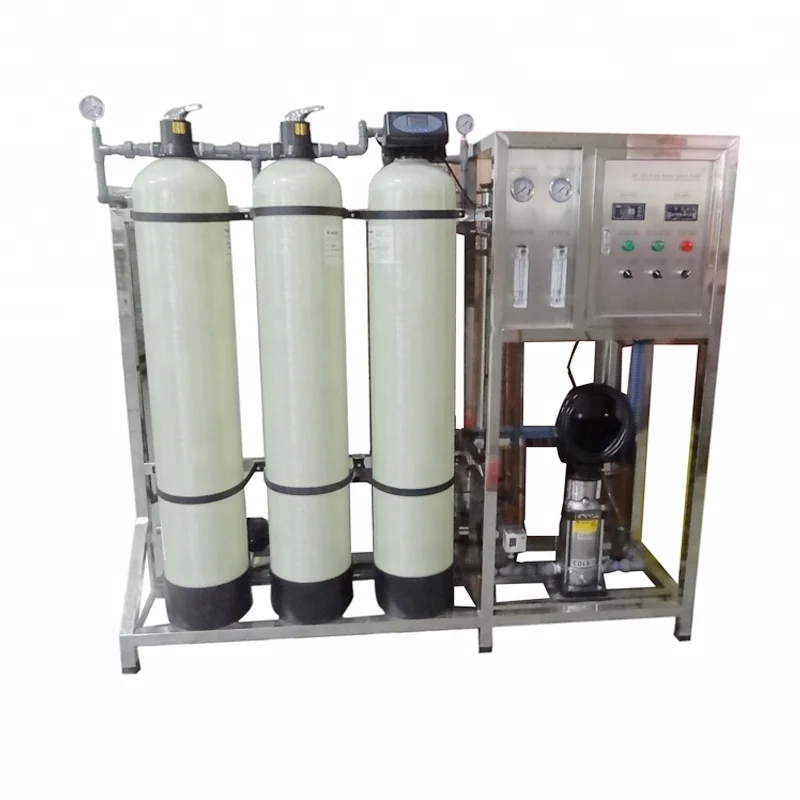 500LPH с 3 колоннами FRP, машина для очистки воды с обратным осмосом