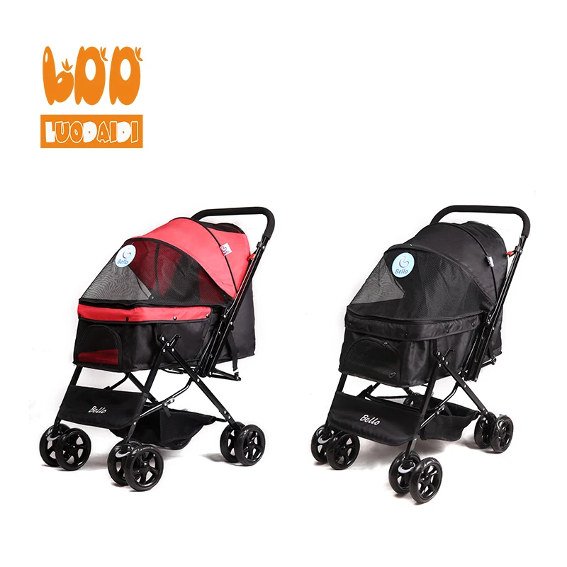 4 Wheels Pet Trolley Pet Stroller Carrier Pet Stroller for English Bulldog Best Sell Dog Pram Amazon