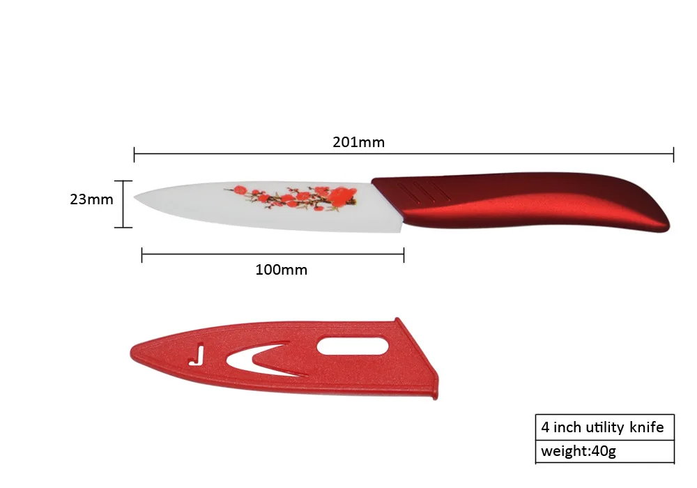 
Hot selling top quality flower ceramic kitchen knife set 