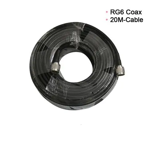 Коаксиальный кабель с низким коэффициентом потери RG6 20 метров 50 ом разъем «штырь-штырь» коаксиальный связи для усилителя сигнала мобильного