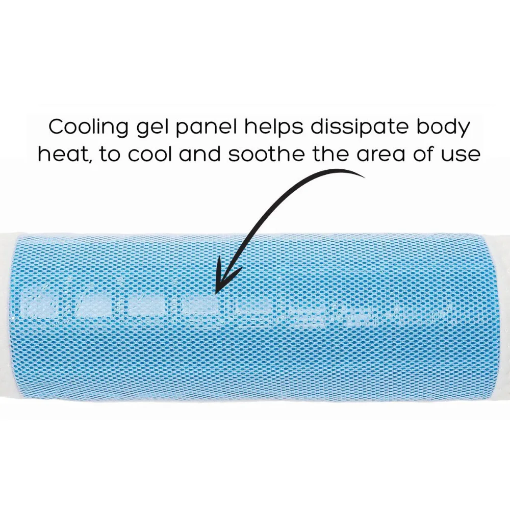 Long Round Bolster Memory Foam Pillow With Strap Handle On The Side, Portable And Comfortable,CertiPUR-US Certified