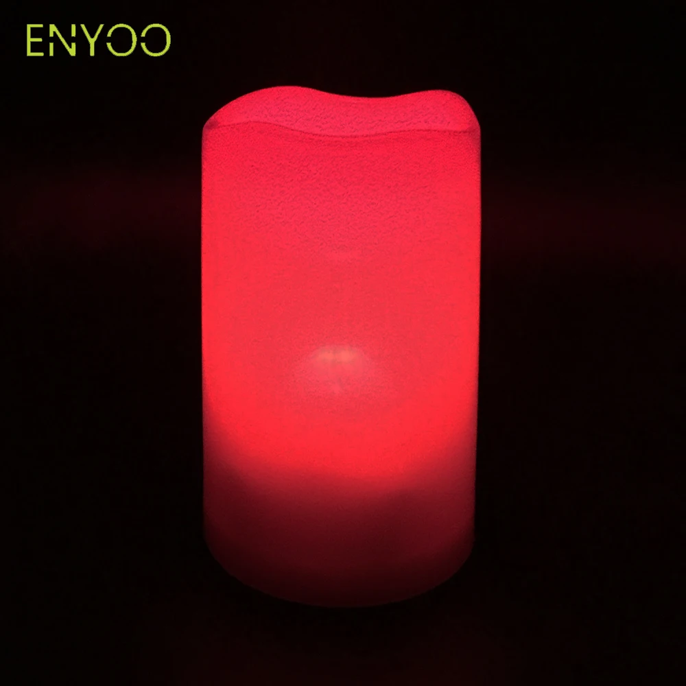 
Battery Operated Pillar PE and Wax Color Changing Flickering Laser LED Candle with 21 Keys Remote Control 