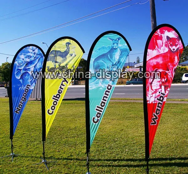 Наружная реклама Стекловолоконный шест под заказ полиэфирный флаг каплеобразный баннер открытый пляжный