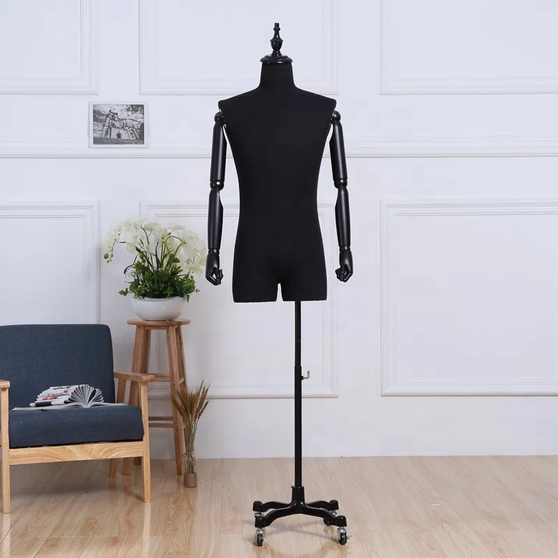 male fashion decorative medium size pattern fabric covered dress forms vintage male mannequin new york on sale
