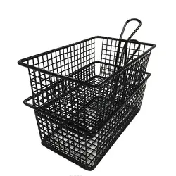 Professional restaurant fryer basket hot selling deep stainless steel basket strainer with handle