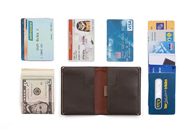 Best selling Men Wallet Genuine Leather wallet Slim Sleeve, slim leather wallet (Max. 12 cards and bills)