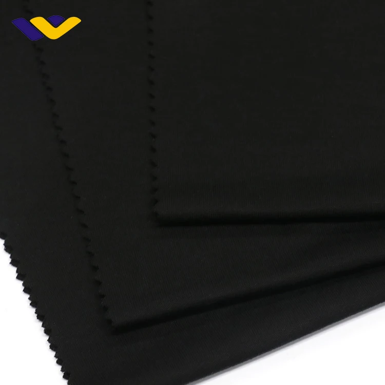 Cotton fabric black twill custom men manufacturer prices names types weight160g T-shirt sports fabric