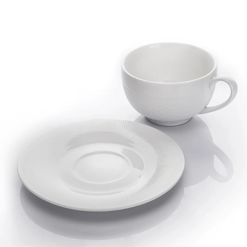 Набор кофейных чашек из белого фарфора для ресторана, оптом, идея для нового продукта, 2019 керамическая кофейная чашка для свадебного отеля <