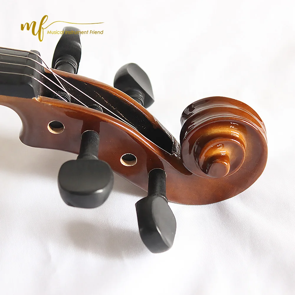 solid violin for student brown color hard hard wood parts