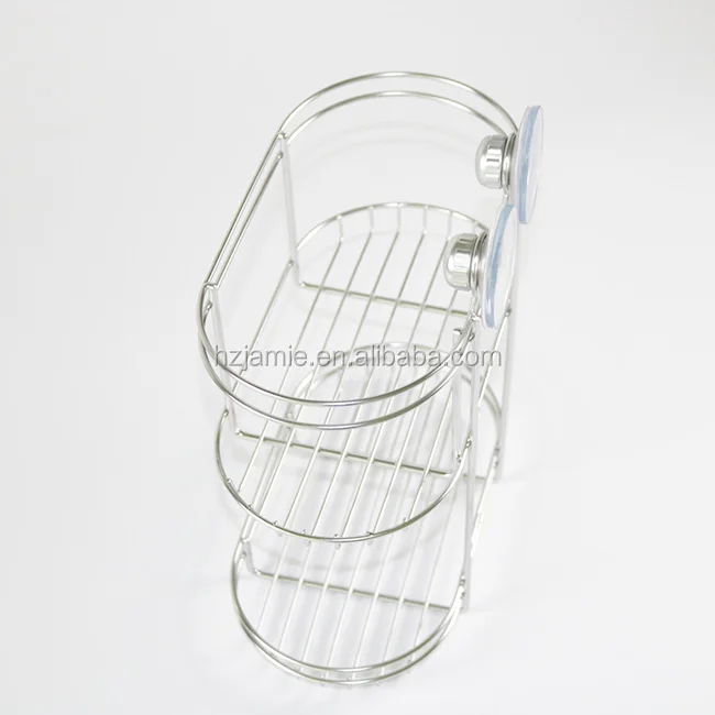stainless steel bathroom storage rack with suction cup