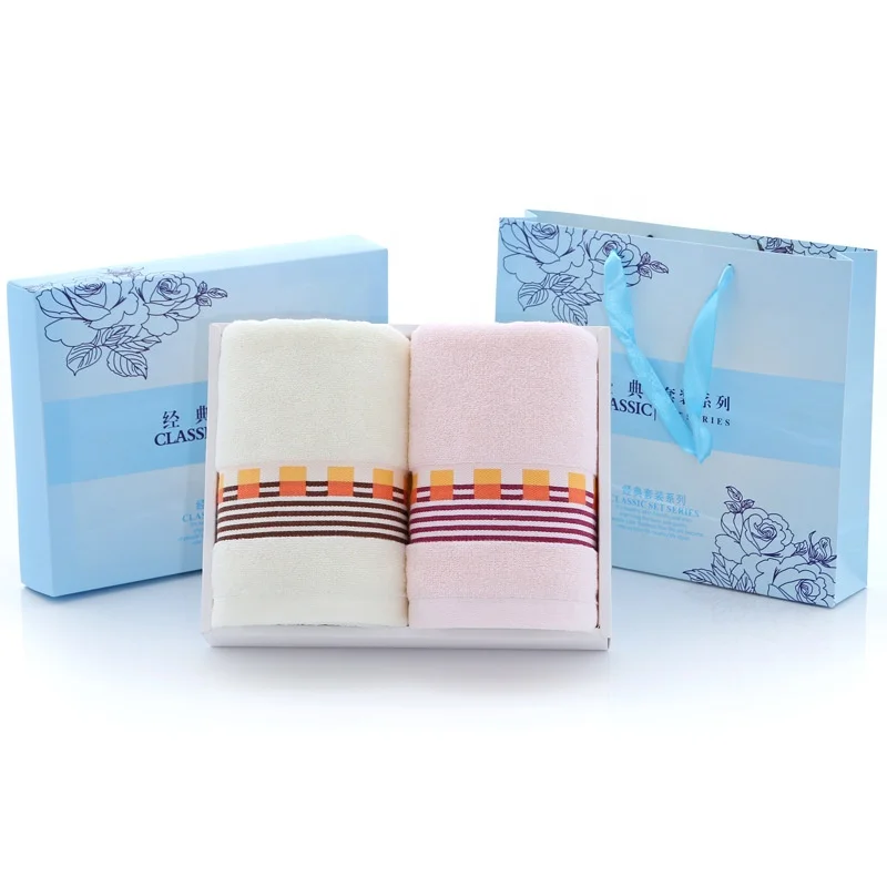 
wholesale OEM anti-pilling 100 cotton boxed bath towels gift sets pakistan cheap adult use 2pk party wedding favors 