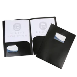 two double Card Holder cheap Printing PP A4 poly School plastic pockets file Folder
