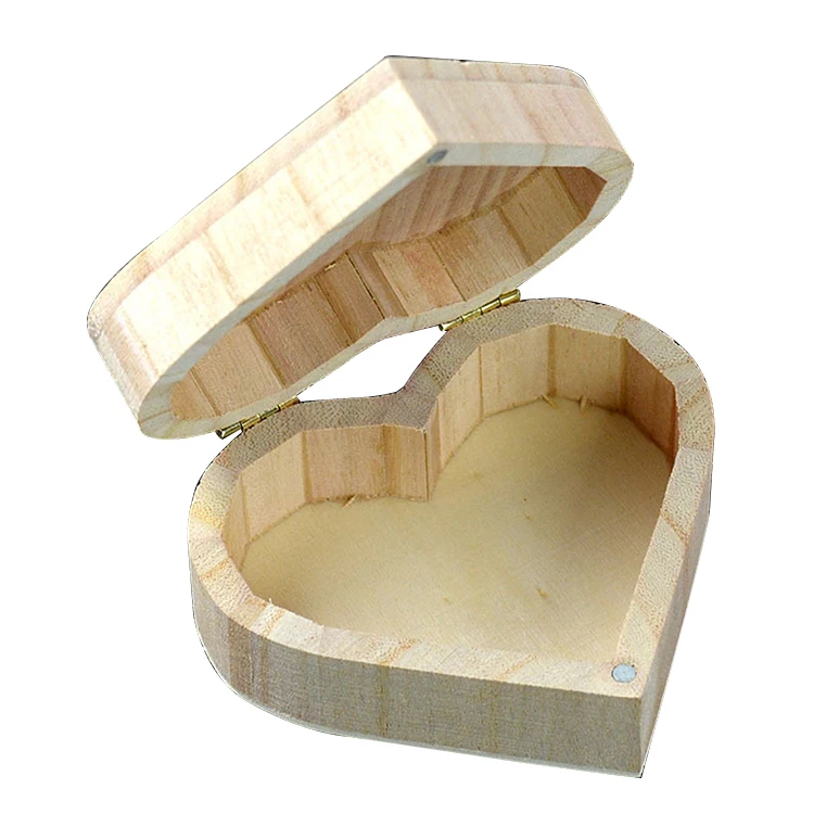 Wholesale Promotional Custom Handcrafted heart shape wooden box