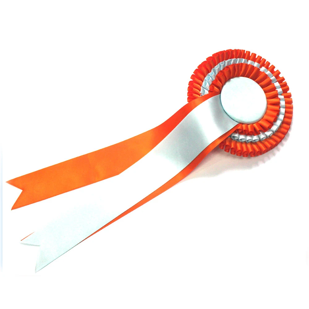 Elegant Fancy-designed Single Face Satin Ribbon Award Ribbon Rosette For Horse/Pet Race