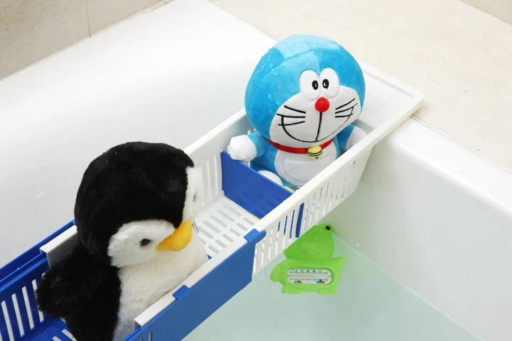 Bathtub organizer  extendable bathtub storage basket organizer  Bath Toy Organizer