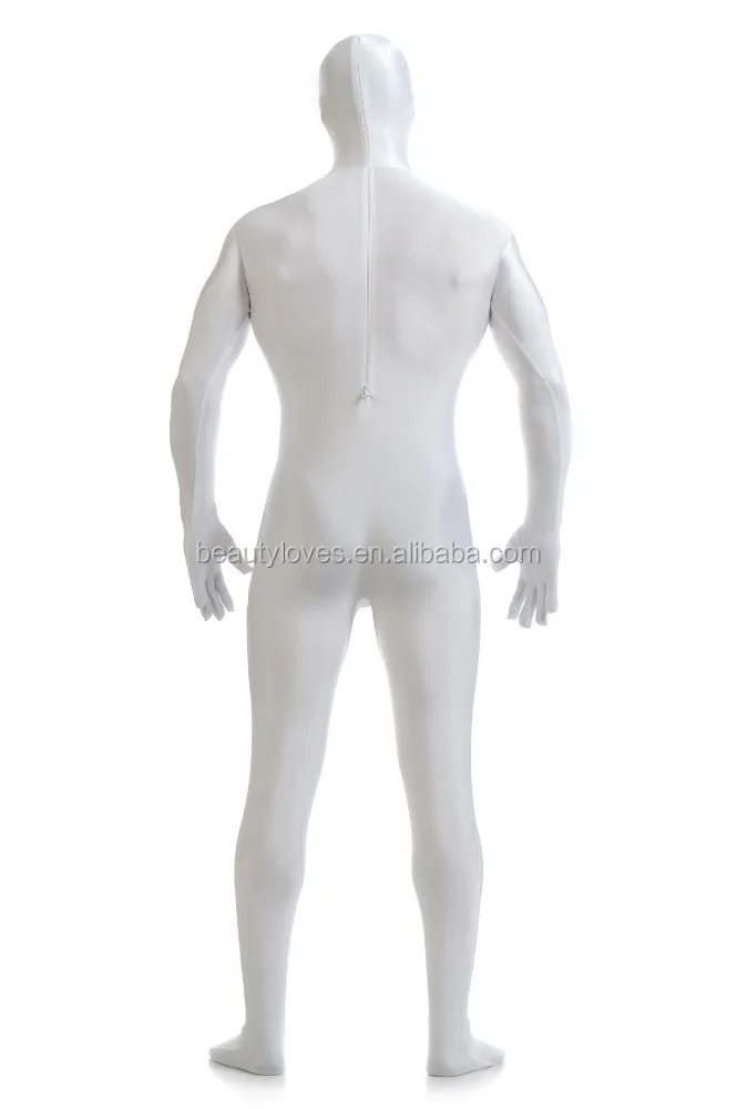 WHITE Unicolor Zentai Suit Full Body Suit Lycra Unitard Spandex Suit Catsuit Halloween Costumes