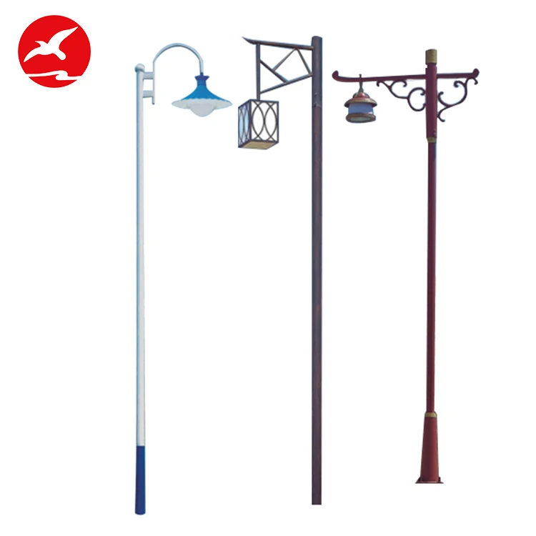 Ip65 Waterproof Round Curved Galvanized Steel Outdoor Road Pole Parts Street Light