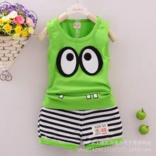 2015 new summer children s clothing suit Korean cotton vest suit Baby boys clothes suits ensemble