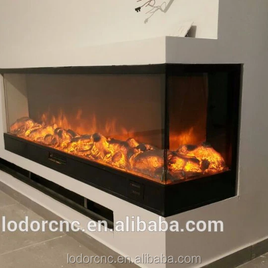 1066mm or customized artificial 2 sided or 3 sided or 4 sided electric fireplace with led flame