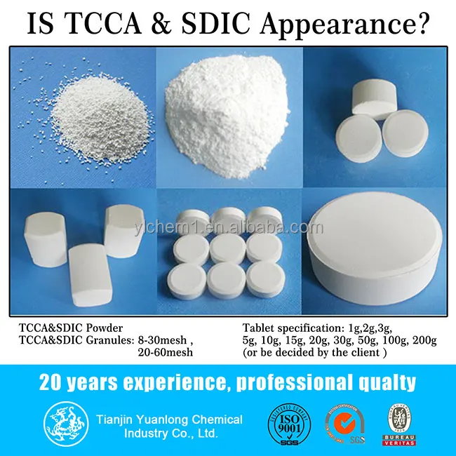 90% available chlorine / tcca / swimming pool chlorine