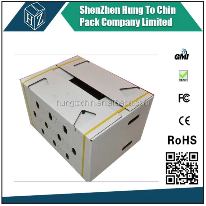 
Custom color printing pretty price corrugated waxed carton cardboard box for chickens 