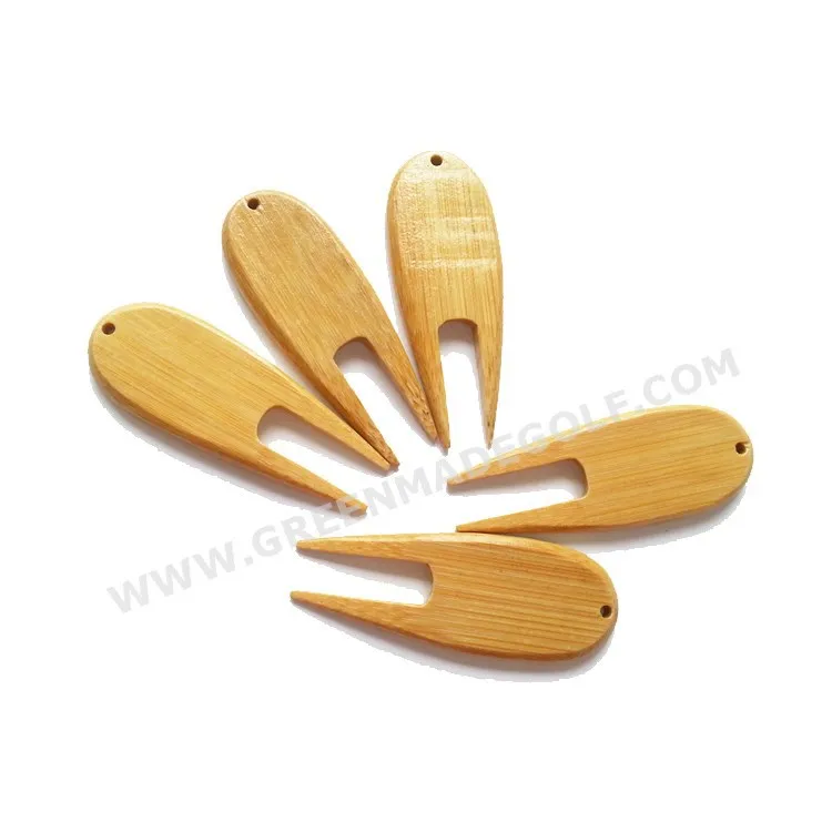 Bamboo Golf Divot Repair Tool, natural bamboo pitchfork wholesale