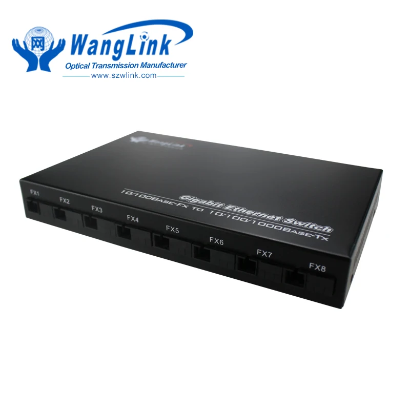 Telecom grade single mode fiber 2 Ethernet ports + 8 FX Ethernet ports 100Mbps fiber media converter
