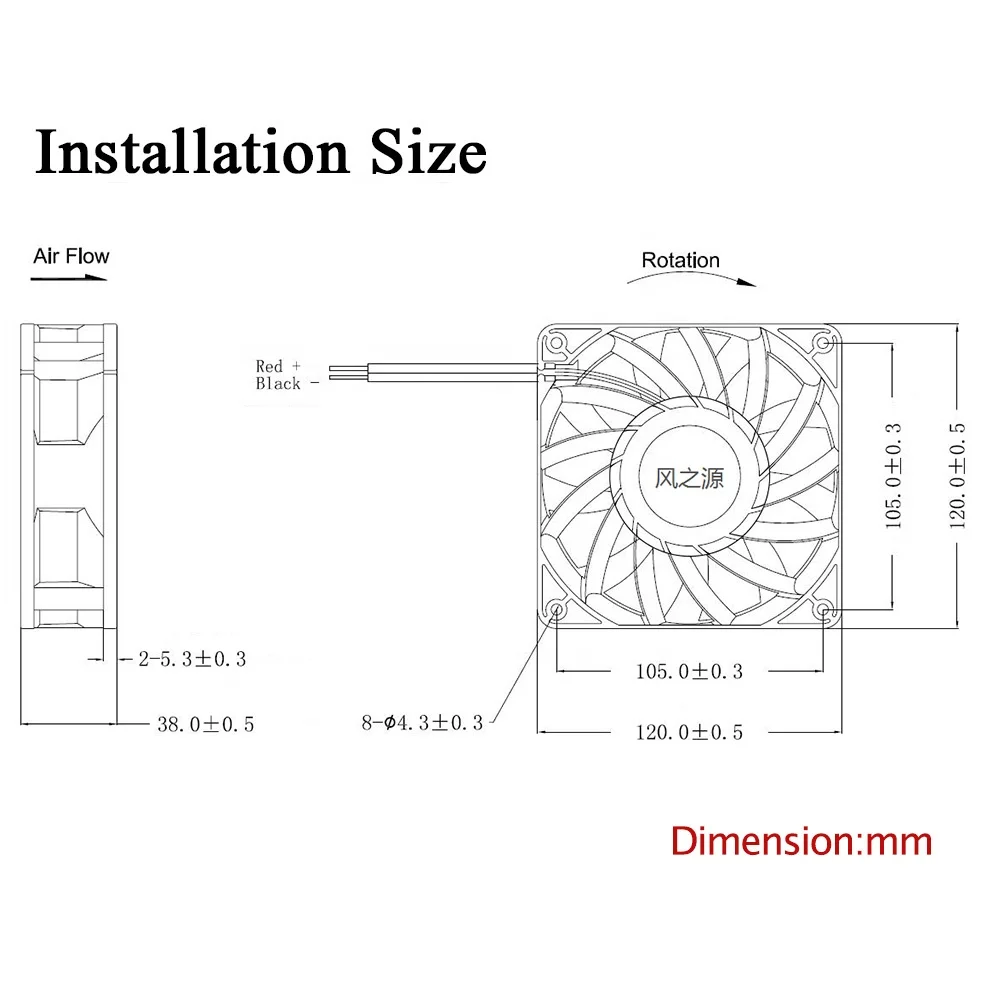 High Pressure 12038 4000rpm 120mm welding machine cooling fan 120X120X38mm 12V 24V 48V