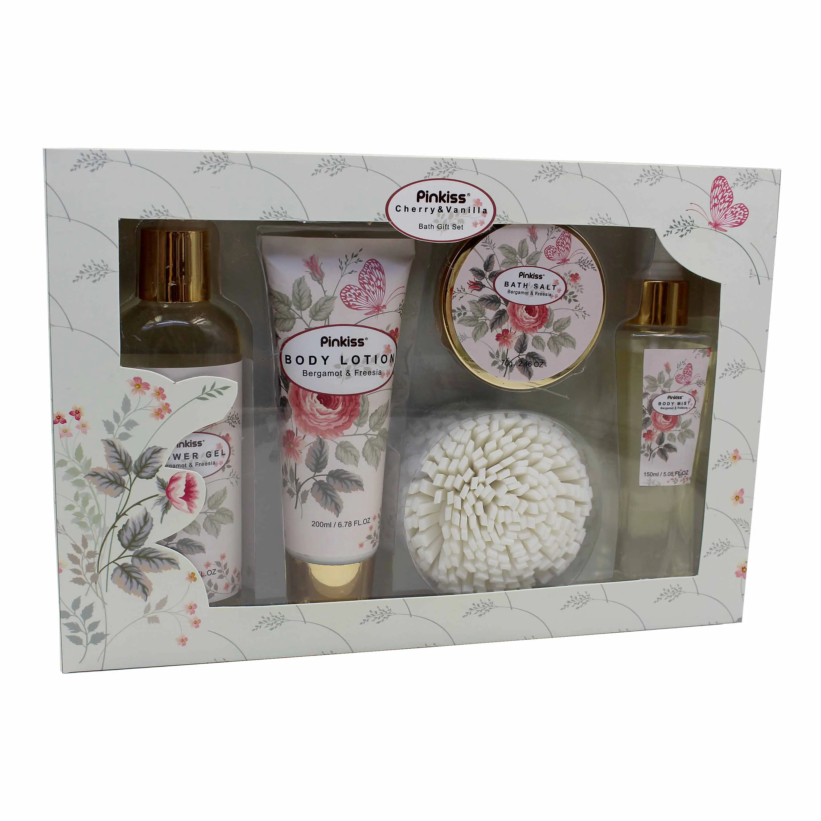 wholesale high cleaning and moisturizing cherry body spa natural bath gift set