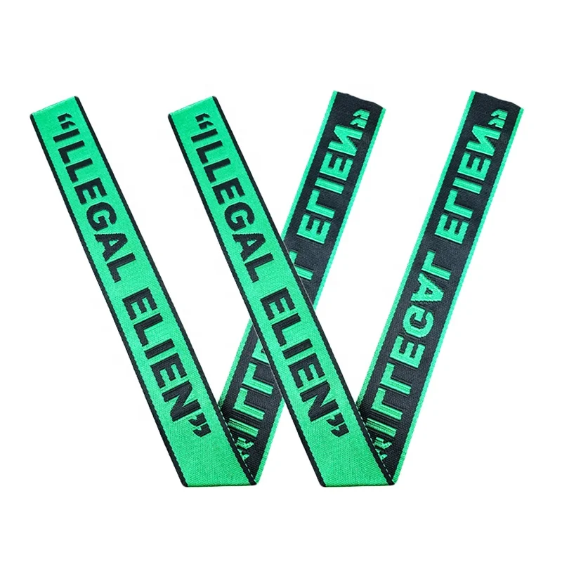 35MM Custom Black LOGO Colorful Tetoron Jacquard Ribbon Sling Woven Nylon Bag Strap Webbing