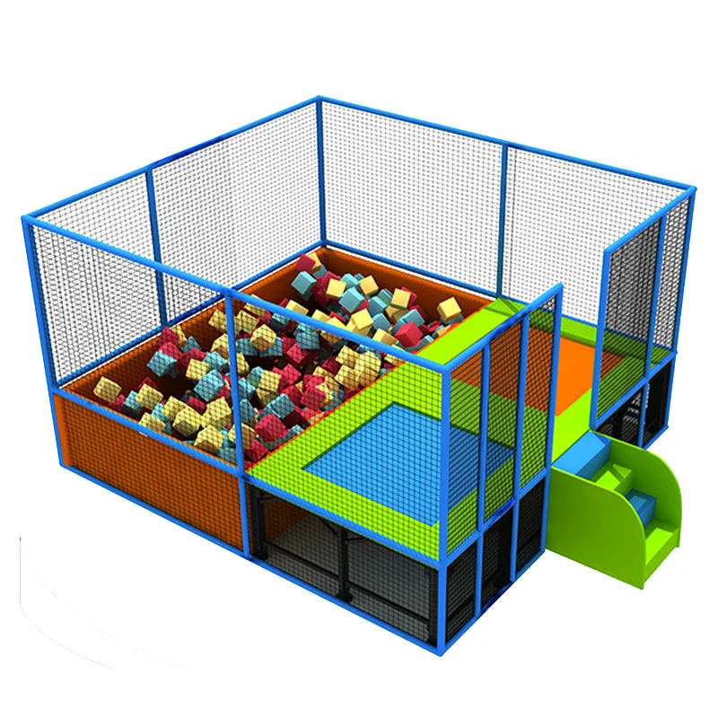 Customized Color Size Jumping Mat with Foam Pool for Kids Small Square Indoor Trampoline Park