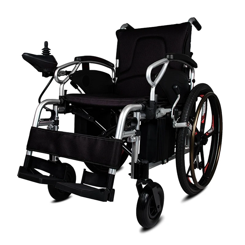 Aluminum new products big wheel handicapped folding electric power  wheelchair with disabled