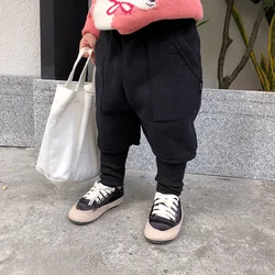 Одежда для малышей 2019, зимние теплые шаровары для младенцев, штаны для маленьких мальчиков из двух частей, штаны для бега, штаны для маленьких мальчиков