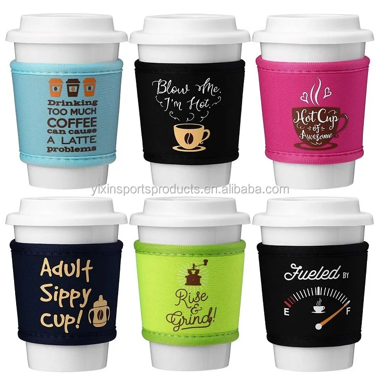 Neoprene Coffee Cup Insulator Cuff Wrap Sleeves Reusable Coffee Cup Sleeve