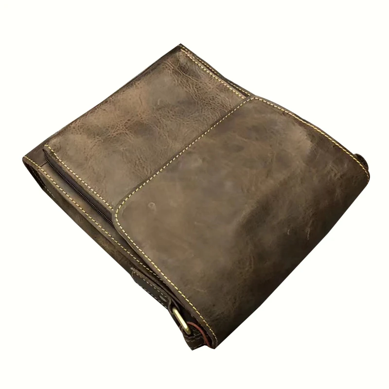Fashion new arrival genuine leather men shoulder sling bag for man one year guarantee wholesale vintage style discount in stock