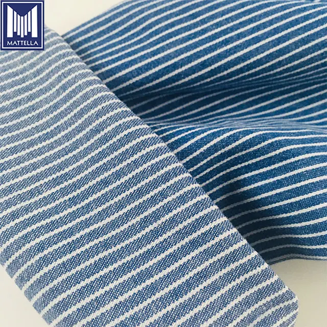 K9955 wholesale workwear shirt hickory tripe kain 100% cotton denim fabric price per meter for jean bag cap hat