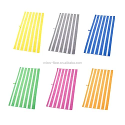 Amazon hot sell Quick Dry lightweight Absorbent Sand Free Microfibre printed sand free custom beach towel striped with Mesh Bag