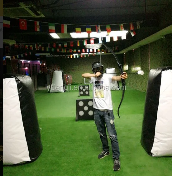 Inflatable paintball bunkers for archery combat
