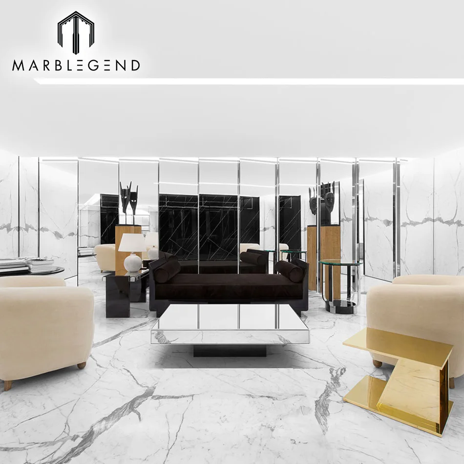 well-known store project  carrara statuario extra white marble