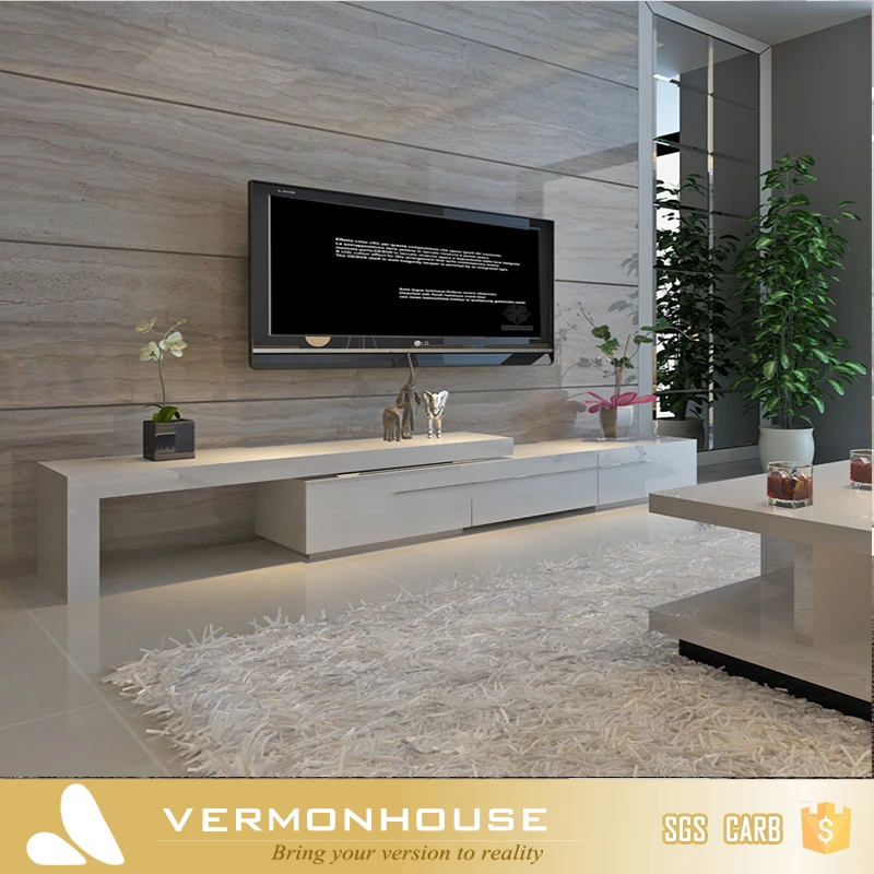 2021 Hangzhou vermont Modern Wooden TV Cabinet And White High Gloss TV Stand
