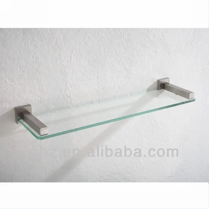 New Modern Bathroom Stainless Steel Silver Floating Glass Shelf Brackets 2605