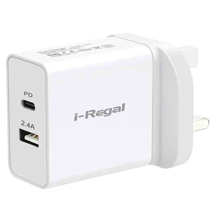 
Factory PD UK Plug Fast Dual USB Wall Charge Smart Phone Charger For iphone 