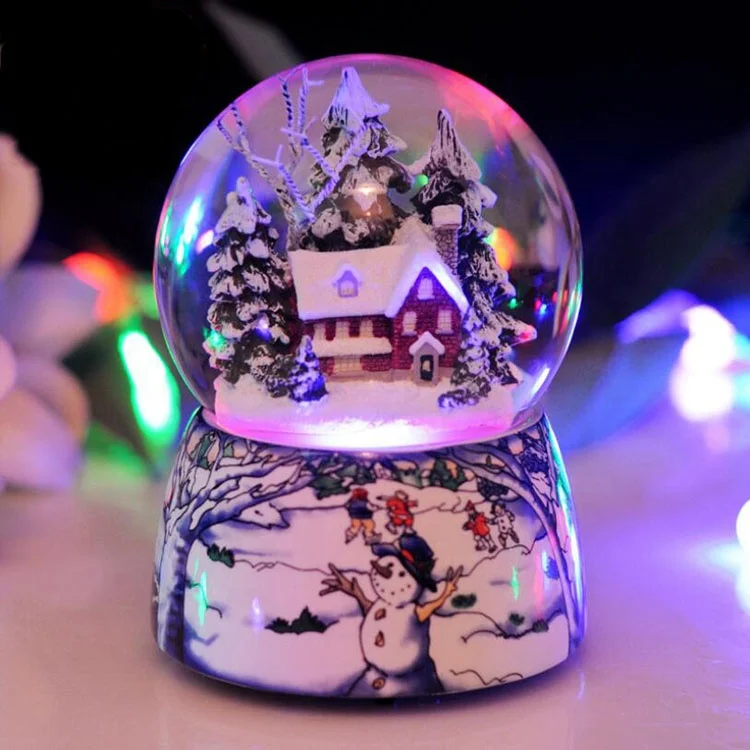  Новинка 2019 Рождественский Декор для сцены Санта-Клаус блестящий полимерный водяной Снежный шар со светодиодом и