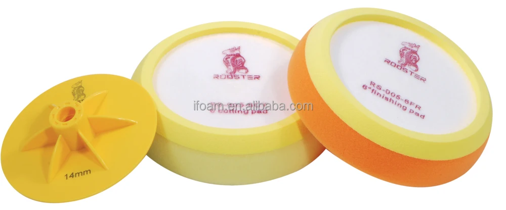 6 дюймов для полировки автомобиля пены подушка для полировки комплект Желтый резка & Оранжевый полировки прокладка из пеноматериала