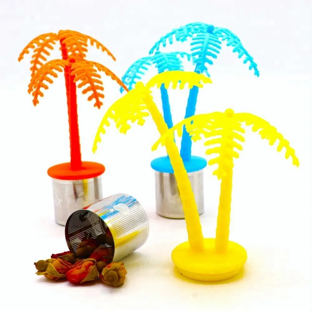 stainless steel coconut palm shape loose tea leaf strainer infuser filter