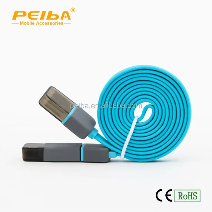 
PEIBA new design 2 in 1 usb data line, micro usb cable bulk buy from china, 2 in 1 usb cable micro usb data 