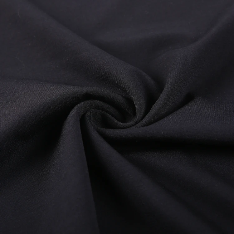 
Newest garment material textile black plain dyed tr punto nr roma fabric for pants 