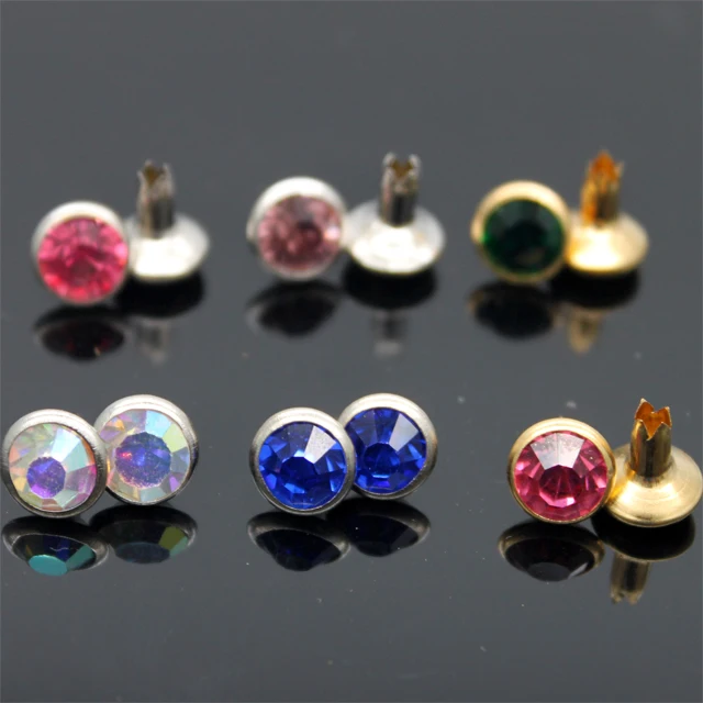 Fashion cheap crystal AB color rhinestone rivet open end garment rivet for decoration