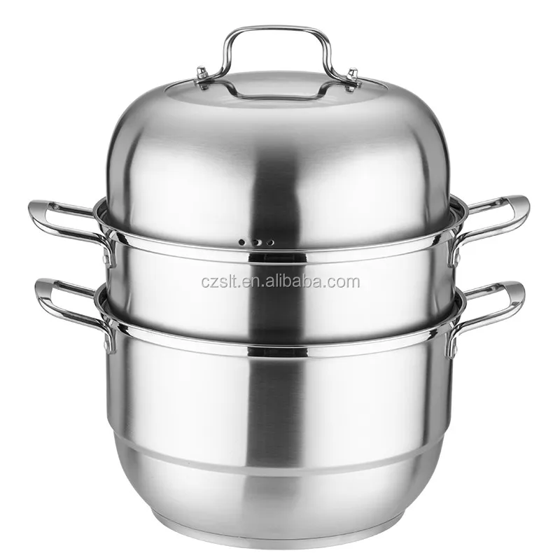 best quality three tier 26cm stainless steel steam pot dumpling for cooking