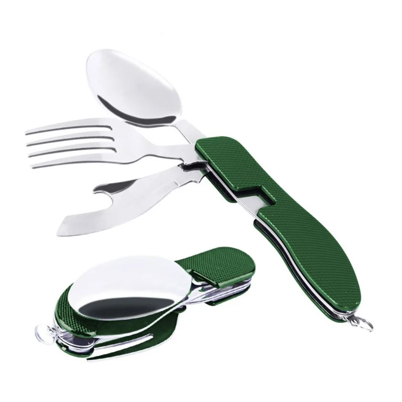 Набор съемных столовых приборов с ножом, ложкой, вилкой и открывалкой для бутылок